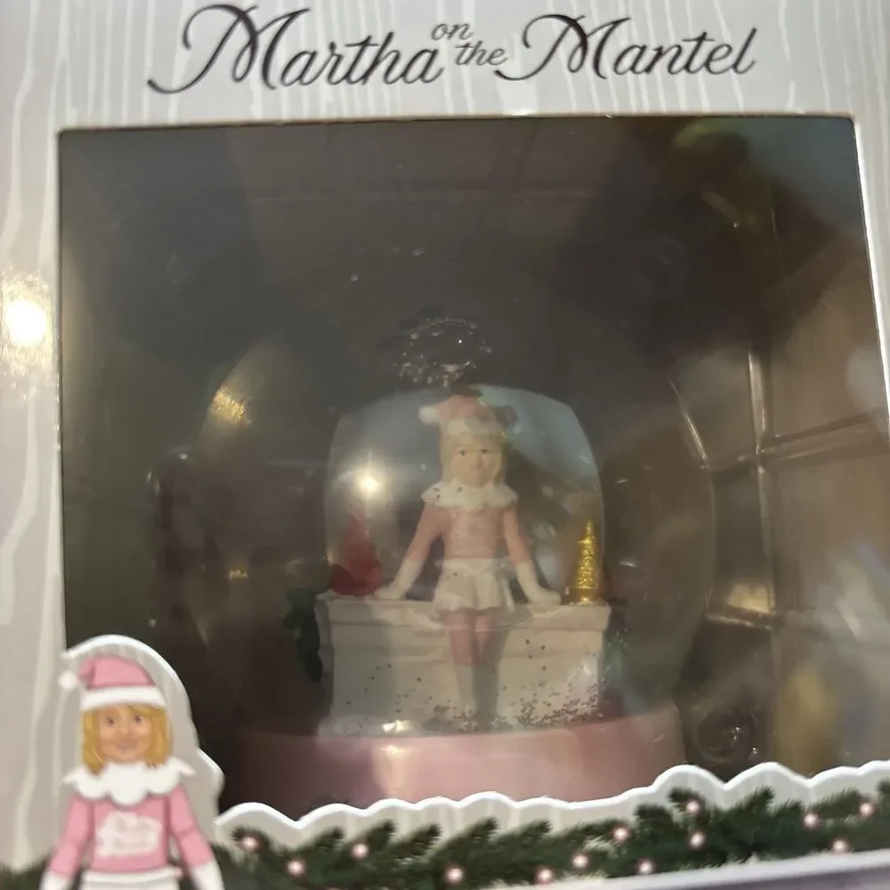 Martha Stewart Holiday Martha On The Mantel Snow globe Christmas Decor Gift NEW